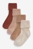 Rostbraun/Neutral - Baby Socken mit Umschlag, 4er-Pack (0 Monate bis 2 Jahre)