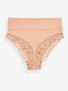 Pastel Rose High Rise High Leg Ultimate Comfort Brushed Lace Trim Knickers