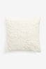 Ivory Mila Textured Faux Fur Cushion
