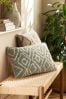 Sage Green Geometric Berber 50 x 30cm Cushion