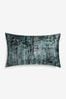 Navy Blue 40 x 59cm Velvet Abstract Large Oblong Cushion