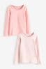 Pink Long Sleeved Vests 2 Pack (1.5-12yrs)