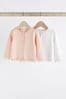 White/Pink Baby Cardigans 2 Pack (0mths-3yrs)