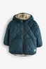 Teal Blue Quilted Borg Lined Jacket (3mths-7yrs)