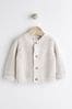 Knitwear & Jumpers Brown Chunky Knitted Embroidered Baby Cardigan