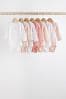 Pale Pink 7 Pack Baby Long Sleeve Bodysuits