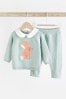 Teal Blue Baby Knitted Collar Jumper & Leggings Set (0mths-2yrs)