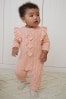 Pale Pink Baby Cable Knitted Rompersuit (0mths-2yrs)