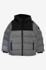 Silver Reflective Fleece Lined Padded Puffer Coat (3-17yrs)