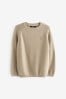 Neutral With Stag Textured Crew Jumper (3-16yrs), With Stag