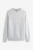 Light Grey Regular Knitted Textured Jumper