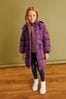 Purple Shower Resistant Double Stitch Padded Coat (3-16yrs)