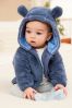 Marineblau - Kuschelige Teddy Borg Fleece-Jacke für Babys mit Bärmotif (0–18 Monate)