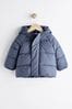 Marineblau - Baby-Pufferjacke mit Kapuze (0 Monate bis 2 Jahre)