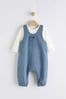Denim Blue Baby Dunagrees and Bodysuit Set (0mths-2yrs)