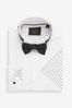 White/Black Single Cuff Occasion Fade Shirt And Bow Tie Set