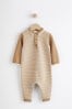 Tan Brown Knitted Baby Rompersuit (0mths-2yrs)