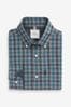 Grey/Blue Gingham Regular Fit Easy Iron Button Down Oxford Shirt