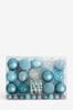50 Pack Teal Blue Christmas Baubles