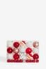50 Pack Red/White Christmas Baubles