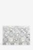 50 Pack Silver Christmas Baubles