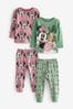 Pink/Green Minnie Mouse & Daisy Duck Pyjamas 2 Packs (9mths-10yrs)