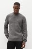 Grey Regular Cable Block Crew Neck Jumper