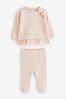 Pale Pink Knitted Baby 2 Piece Set (0mths-2yrs)