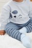 Pale Blue Dog Cosy Baby Sweatshirt And Leggings 2 Piece Set