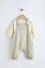 Sage Green Baby Cargo Dungarees And Bodysuit Set (0mths-2yrs)