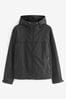 Black Hooded Shower Resistant Jacket