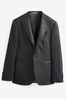 Black Wool Blend Shiny Tuxedo Suit Jacket