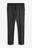 Black Tailored Fit Wool Blend Shiny Tuxedo Suit Trousers