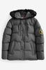 Asfalto - Diseño para hombre Oshawa 2.0 de Zavetti Canada Chaqueta tipo parka acolchada con capucha desmontable y ribete de pelo sintético