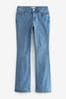 Mittelblau - Hüfthose Bootcut Jeans, Regular​​​​​​​