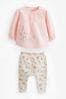 Pink Floral Baby Top And Leggings Set