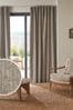 Natural Heavyweight Chenille Wave Header Lined Curtains