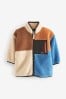 Multi Colourblock Teddy Borg Fleece Zip Through Jacket (3mths-7yrs)