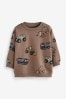 Brown Digger Oversized All-Over Printed Character Sweatshirt (3mths-7yrs)