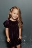 Violett - Partykleid aus Samt mit Puffärmeln (3 Monate bis 10 Jahre)