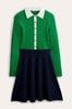 Boden Green Rib Detail Knitted Mini Dress
