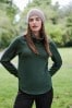Green Soft Touch Long Sleeve Cowl Neck Top