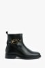Barbour® Black Warwick Strap Detail Ankle Boots