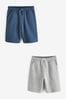 Blau/Grau - Basic Jersey-Shorts (3-16yrs), 2er-Pack
