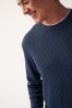 Navy Blue Long Sleeve Mock Layer T-Shirt