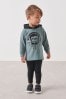 Blue/Black Long Sleeve Hoodie and Leggings Set (3mths-7yrs)