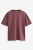 Dark Pink Relaxed Fit Heavyweight T-Shirt, Relaxed Fit