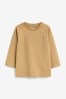 Tan Brown Long Sleeve Plain T-Shirt (3mths-7yrs)