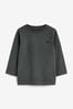 Charcoal Grey Long Sleeve Plain T-Shirt (3mths-7yrs)