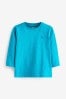 Turquoise Blue Long Sleeve Plain T-Shirt Printed (3mths-7yrs)